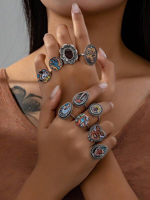 1 Pc PU Leather Southern Western Cowgirl Style Ring For Women