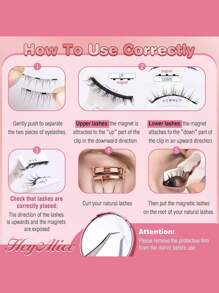 2 件/4 件磁性睫毛带收纳盒，磁性夹套装，外观自然，无需胶水，易于佩戴和取下磁性睫毛套装条状睫毛、睫毛、睫毛、假睫毛 - 眼尾拉長款 - 查看 5