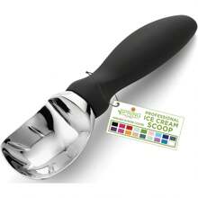 Professional Ice Cream Scoop Easily Breaks Through Ice Without Effort |   Effortlessly Scoop Hard Ice Cream Balls |   Durable Stainless Steel Dessert Tool For Home Use |   Suitable For Gelato, Cookie Dough, Fruit Melon Balls, Frozen Yogurt |   One-Button Release - màu đen - Xem 2