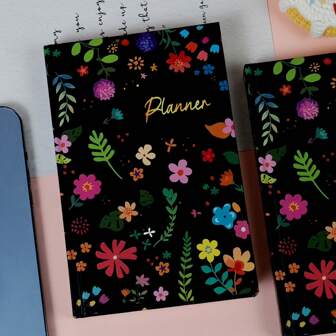 1 件花卉笔记本，2025 年计划器简约便笺记事本，带横线页，可用于记录文字、绘画、书写素描艺术、班级奖励、日记计划书，适合毕业季朋友聚会礼物