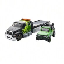 Burago 1:64 1988BMW M3 2021 Bronco Wildtrak Modified Car Transporter Set Simulation Alloy Flatbed Tractor Trailer Car Model Toy Christmas Birthday Gift For Collectors