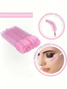 10PCS Eyelash Brushes, Mascara Wands With Container, Bendable Disposable Eyebrow Spoolies, Lash Brush For Lash Extensions, Eyebrow Spoolie, Castor Oil Brushes (Crystal Pink),Summer Style, Back To School Gift