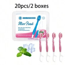 10/20pcs Portable Floss Toothbrush, Comes With Toothpaste, Fresh Breath, Suitable For Travel, Home, Comes With Bursting Bead Toothpaste Home Bathroom Decor Fall Decor Back To School