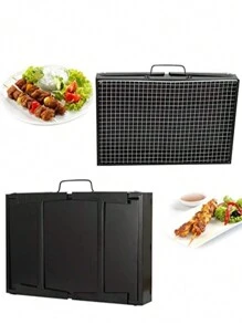 Asador Plegable Chico Parrilla Portatil Asador Para Parrillada Al Carbon Multiuso Facil De Usar - 黑色 - 查看 6