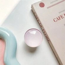 Giá đỡ điện thoại tròn bằng thủy tinh màu trơn, giá đỡ túi khí, phong cách Hàn Quốc đơn giản, có thể kéo dài và di động - Nhiều màu - Xem 2