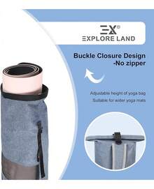 Explora la bolsa de almacenamiento para esterilla de yoga Oxford con ventana de malla transpirable y grandes bolsillos - Azul - Ver 3