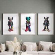 1 件 KAWS 时尚墙饰，客厅、卧室、装饰画，送给朋友的礼物，无框