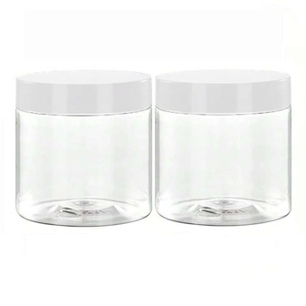 2pcs 7.1cm Diameter Plastic Storage Jars With Lids, Paint, Dried Flowers, Cream, Mask Refillable Containers, PET Transparent Trial Size Small Cosmetic Packaging Bottles