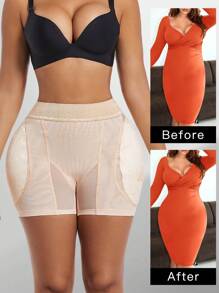 High Waisted Shorts For Women, Shapewear Butt Lift Padded Shorts, Sexy & Elegant Tummy Control Seamless Underwear With Removable Sponge Padding, Lightweight For Summer