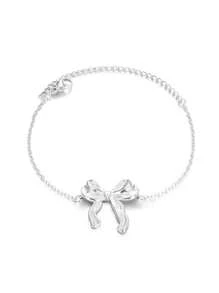 1 szt. Eleganckie bransoletki z kokardą wstążkową dla kobiet, urocze, ze stali nierdzewnej, w kolorze złotym, romantyczna biżuteria dla par - Serce - Zobacz 7