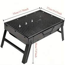 1 Pieza Parrilla plegable portátil para barbacoa, Parrilla plegable sin humo, Estufa de carbón grande - Suministros para barbacoa de camping y picnic al aire libre