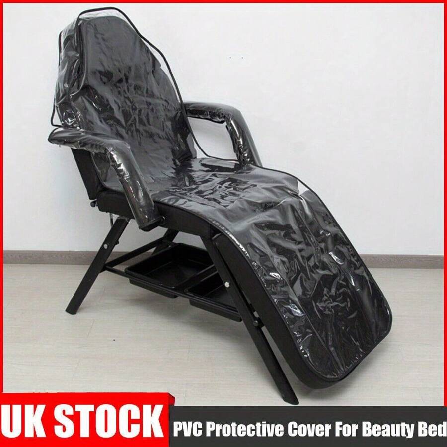 Premium Plastic PVC Protective Cover For Beauty Bed - Clear With BLACK Trim - Transparency - View 1