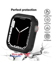 1 Stück schwarze unisex Lässig Mode weiche Silikon Uhrengehäuse Abdeckung, Anti-Sturz Schutzhülle kompatibel mit Apple Watch Series Ultra/SE/1-10, 38/40/41/42/44/45/46/49 mm Smart Watch Zubehör