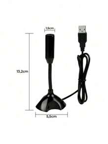 Microfone De Mesa USB LE 917 PC Computador Notebook Ajustável 360º Resistente - Preto - Visão 7