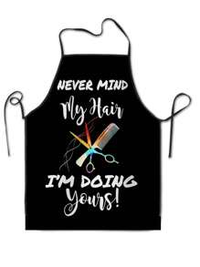 1 件装 女士美发师围裙 美发师围裙 适用于沙龙家用剪发牛津布面料 50x75cm，68x95cm - 黑色 - 查看 11