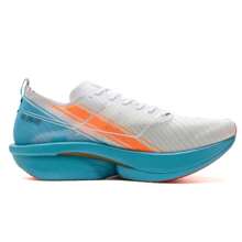 XTEP Men's Running Shoes, Marathon Training Shoes, Rebound Sports Shoes, Carbon Plate Running Shoes, 975119110003, New White/Intelligent Blue/High-Gloss Orange. - Classic White/Smart Blue/High Gloss Orange - View 2