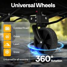 Collapsible Wagon Carts,  Utility Heavy Duty  All-Terrain Wagons With Cup Holders - Black - View 4