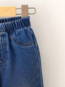 Toddler Casual Versatile Simple Street Style Denim Long Pants, Spring/Summer