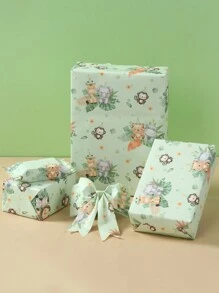 6 pièces Papier cadeau motif animal de la jungle, papier d'emballage anti-poussière thème animaux de la jungle pour bouquets de fleurs, décorations de fête, emballages cadeaux, décoration d'anniversaire, faveurs de fête, convient pour les fleurs, l'artisanat et les décorations