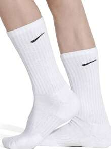 1/5/10/20 pares de calcetines cómodos y suaves de media pantorrilla con diseño de rayas diagonales minimalistas en blanco y negro para uso diario. Calcetines con diseño a rayas, ideales para fiestas, regalos y otoño.