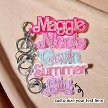 Personalized Acrylic Letter Keychain, Bag Hanging Keychain, Paired With Cute Pink Accessories, Perfect Gift For Back To School, Halloween Keychain Decoration,Chic Autumn, Urban Chill, Vintage - Multicolor - View 2