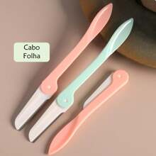 3 Pack Eyebrow & Face Razors Kit Foldable With Plastic Case Eyebrow Trimmer Facial Hair Removal Portable Travel Durable - 彩色 - 查看 4