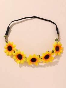 1 件可爱向日葵和雏菊花宠物发带，猫狗头带配件，适合室内和室外派对 - 彩色 - 查看 2