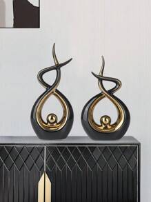 1 paio di decorazioni in ceramica di alta qualità e design moderno, adatto per Mobile TV, Soggiorno, Cantinetta vini, Libreria, Decorazione ufficio, ottimo regalo per il Ringraziamento, Natale, Festa del papà - Multicolore - Visualizzare 4