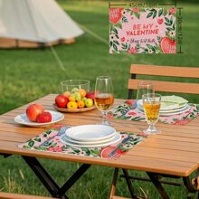 Juego personalizado de 4 individuales para el Día de San Valentín - Expresiones de amor personalizadas - Manteles individuales de 12x18 pulgadas para aniversario de boda - Decoración del hogar para cocina y comedor - Regalo perfecto para tu ser querido