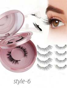 2 件/4 件磁性睫毛带收纳盒，磁性夹套装，外观自然，无需胶水，易于佩戴和取下磁性睫毛套装条状睫毛、睫毛、睫毛、假睫毛 - 眼尾拉長款 - 查看 13