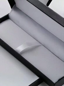 1 pieza Caja con tapa abatible personalizada con logotipo, caja de empaque negra con grabado, caja negra para bolígrafo, caja de cartón duro, caja de regalo de papelería, regalo de temporada de regreso a clases, regalo para estudiantes, suministros escolares - Negro - Ver 5