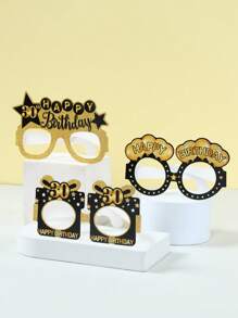 8 件 30 岁生日派对纸质眼镜装饰品成人节日派对装饰，生日快乐装饰面具照片道具
