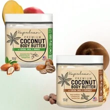 Kapuluan Coconut Body Butter Pair: Jojoba Oil, Shea & Mango For Radiant Skin + Cocoa, Shea & Cupuacu For Silky Smooth Texture, 8oz – Vegan, Cruelty-Free, Clean Beauty, Radiant Skin, Silky Smooth, Deep Moisture, Skin Nourishment, Perfect For Dry Skin, Influencer Favorite, Cyber Monday - Multicolor - View 1