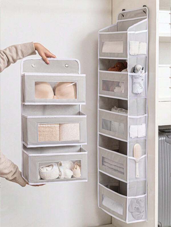 New Multi-Functional Over-The-Door Storage Organizer Bag, 1/3/5-Layer Hanging Closet Organizer With Transparent Window, Space Saving Home Storage Box, Suitable For Pantry, School, Bathroom, Bedroom, Kitchen, Dorm, RV