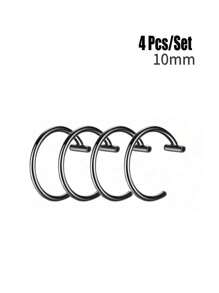 4pcs Fake Nose Rings, Stainless Steel Fake Lip Rings, Nose Clips, C-Shaped Lip Rings, No Piercing Required, Punk Style Body Jewelry, Unisex, Painless Wear