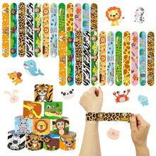 36 piezas Pulseras de golpe con animales de dibujos animados, nuevos artículos de 2025, regalos de cumpleaños, navidad y halloween, pulseras de colores con diseños de animales de caricatura