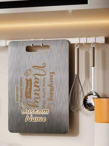 1pc Customizable Stainless Steel Cutting Board, Double-Sided, Easy To Clean, Chopping Board For Meat, Vegetables, Fruits - Kitchen Essential