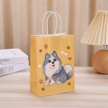 6 件可爱卡通礼品袋，可爱宠物牛皮纸袋，手提袋，生日礼物包装袋 - 彩色 - 查看 4