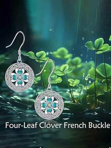 THINTIME 1 对时尚四叶草吊坠耳环，适合女性日常佩戴，女朋友，妻子，母亲，情人节或圣帕特里克节的浪漫礼物，妈妈，母亲，母亲节，礼物 - 彩色 - 查看 3