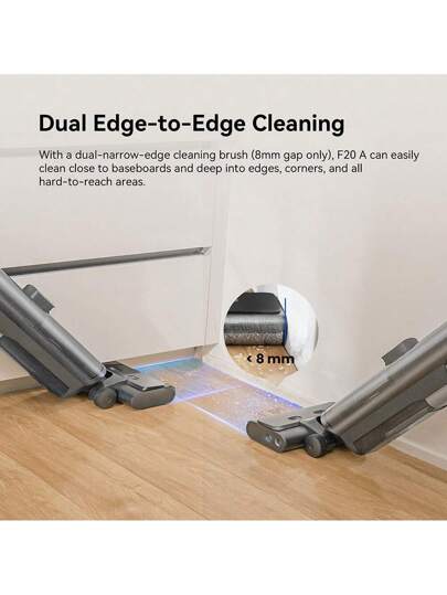 Proscenic F20A Cordless Stofzuiger Mop, 35 Minute Runtime, LED Display, Self Cleaning Air Drying, All Around Edge Cleaning, App Control, Solid Liquid Separation, EU Plug. view 7