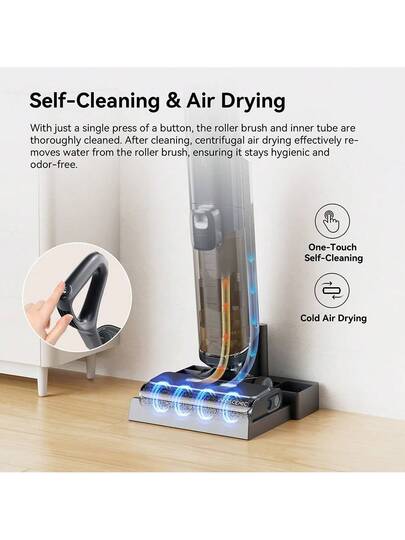 Proscenic F20A Cordless Stofzuiger Mop, 35 Minute Runtime, LED Display, Self Cleaning Air Drying, All Around Edge Cleaning, App Control, Solid Liquid Separation, EU Plug. view 6