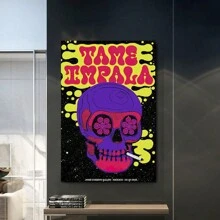 Framed Tame Impala 3 Canvas Poster Bedroom Decoration Landscape Office Valentine's Birthday Gift  Music Theme Aesthetic Poster, Album Cover Inspired Wall ,Room Decorative Wall Room Personalized Poster Wall Decoration Painting, Album Cover Wall-1851