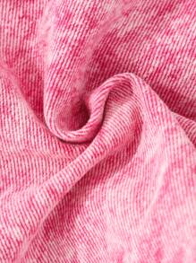 New Baby Girls Washed Denim Embroidered Casual Everyday Versatile Bib Overalls - Pink - View 11