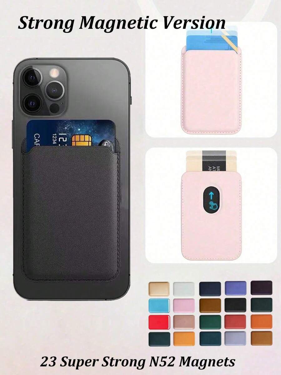 Magnetic Wallet Style Phone Card Holder, Upgraded With 23 Magnets, Compatible With IPhone 16/15/14/13/12 Pro/Pro Max/Plus/Mini Series Phone Cases - Multicolor - View 1