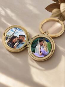Personalized Keychain With Photo, Photo Locket Keychain, Memorial Jewelry, Anniversary Locket Keychain, Mom Gift, Wedding Gift, Gift For Her,Keychain Gift For Boyfriend, Girlfriend, Wife, Husband, Unique Gift For Valentine's Day, Birthday Anniversary, Wedding, Valentine's Day, Ideal Gift For Father, Mother, Classmate, Gift,Dawg,Engraved,Durable,Stainless,Colorful,Cute,Adorable,Funny,Kawaii,Y2K,Stylish,Unisex,Casual,Custom,Personalized,Unique,Customized,Ideal Gifts For Him,Ideal Gifts For Her,Her,Boyfriend,Girlfriend,Family,Friends,Children,For Anniversaries,For Birthdays,For Graduation,For Housewarming,For Weddings,Bag Charms - Multicolor - View 3