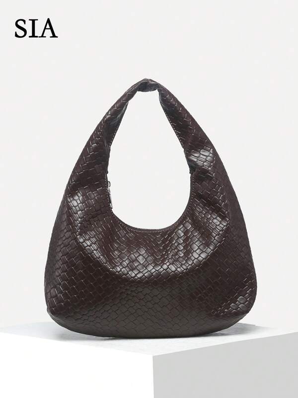 1 pieza Bolso de hombro con forma de concha marina, de piel sintética de estilo vintage y sencillo, adecuado para salir, citas y el día a día