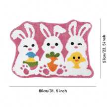 Easter Bath Mat Bunny Egg Non-Slip Mat Washable Rug Absorbent Bathroom Mat For Bedroom Living Room Spring Bathroom Decor