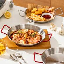 1pc Stainless Steel Seafood Pan For Camping And Outdoor Cooking - Perfect For Quick And Easy Meals - Silver - View 2