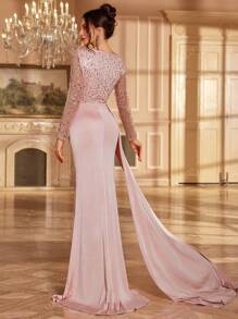 New Arrival Elegant Party Guest Dress, Sequin Embellishment Romantic Square Collar Sleeveless Dress, Spring/Summer Wedding Guest Dress, Formal Dress, Evening Dress,Gown