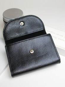 Simple Coin Purse, Portable Coin Pouch, Soft Litchi Texture, Multi-Function Large Capacity Coin & Card Holder